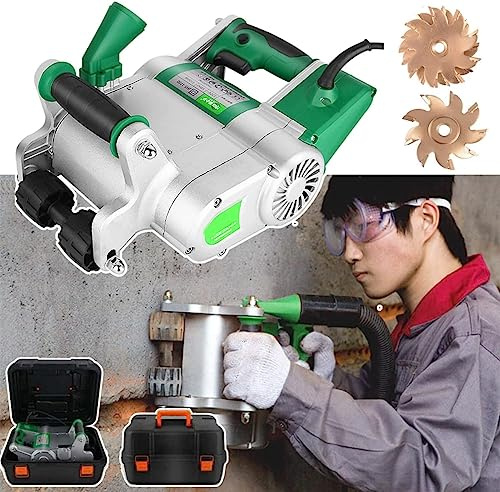 Electric Wall Chaser, 35mm/25mm 1100w Wall Slottig Machie Cocrete Wall Cuttig Machie With Toolbox, 1600rpm, 20-30mm Groovig Depth Adjustmet, Hagable Desig, 25mm/35mm