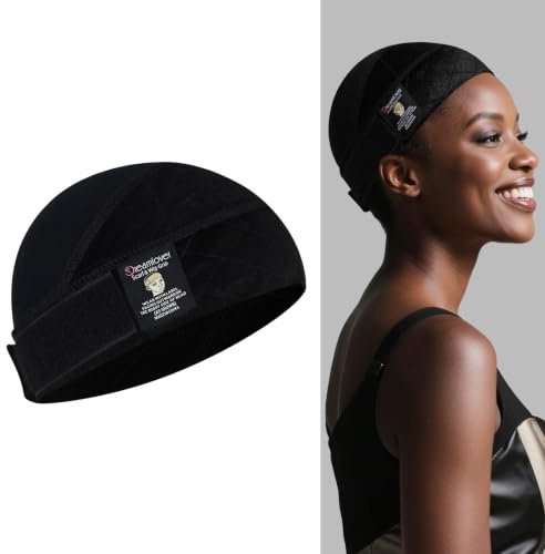Dreamlover Haarnetz für Perücken, Hüte, Schals, Sicherer Halt, Schwarz | 2-in-1 Design für kahle Köpfe und Haarverlust, Schützt Kopfhaut und Haare, Verstellbar, für Lace Front, Kleberfreie Perücke
