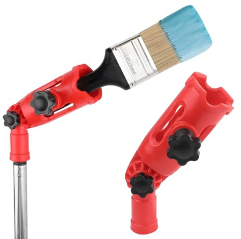 1 Pcs Multi-Angle Paint Brush Extender Tool,High Ceiling Paint Edger Tool,Adjustable Extension Pole Attachment Holder for Paint Brush,Roller, Scraper,Secure Handle Grip,Fits Walls, Trim & Corner