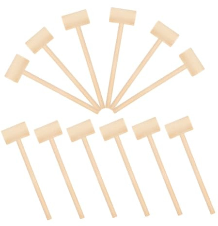 GALPADA 24pcs Mini Wooden Mallet for Solid Wood Mini Wood Hammer Lightweight Ergonomic Craft Tool for Chocolate Cracking DIY Projects Party Games and Creative Play