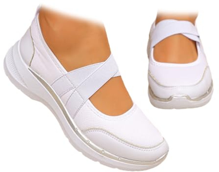 Zapatos ortopédicos Mary Jane para mujer, de malla transpirable, suela gruesa, cómodos zapatos para caminar