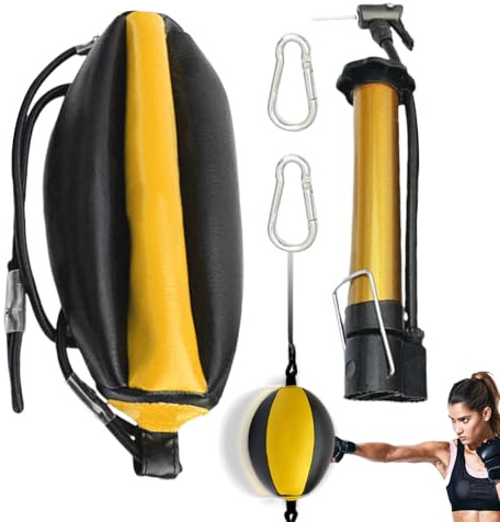Boxtrainer aus dickem PU-Leder mit doppeltem Ende, Schlagausrüstung mit hohem Reflex, Trainingsgerät für zu Hause, langlebiges und verstellbares Schlagball-Trainingsgerät