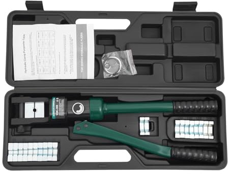 Crimpadora hidráulica manual YQK-300 120KN 16-300 mm², giratorio 360° con 11 matrices para terminales de cable de cobre y aluminio, tubos PEX, electricidad, talleres, instaladores