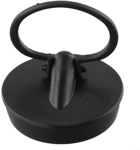 Schwarze PVC-Ablaufabdeckung mit Hebering für Waschbecken und Waschbecken, runde Wasserdichtung, 47 mm Durchmesser oben x 11 mm Höhe, Anti-Aging-Material für Bad oder Küche, einfach zu bedienendes