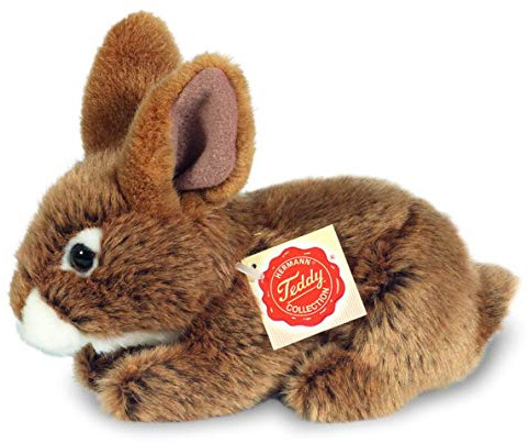 Teddy Hermann 93709 Hase sitzend braun 19 cm, Kuscheltier | Naturgetreu gestaltet, liebevoll ausgearbeitete Details, ab 18 Monaten, waschbar, Füllung mit recyceltem Polyester