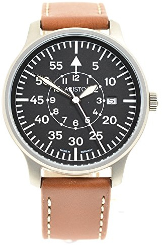Aristo Uhr - klassische Fliegeruhr 3H80 mit grosser Minuterie