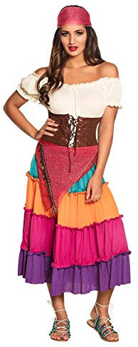 Boland - Kostüm Wahrsagerin Nadya Damen | Kleid, Gürtel und Kopftuch, Damenkostüm, Karneval und Mottoparty, Hellseherin
