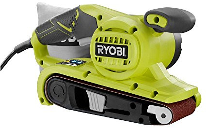 Ryobi BE319 6 Amp Portable 320 Feet / Minute Corded Belt Sander (3” x 18”) w/ Onboard Removable Dust Bag (Medium Grit Sanding Belt Included)