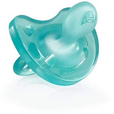 Chicco PhysioForma Silikon-Schnuller 0-6 Monate, 1 Stück, Weicher und Zarter Schnuller, Unterstützt Physiologische Atmung und Fördert Korrekte Entwicklung des Mundes, Verschiedene Farben, Blau