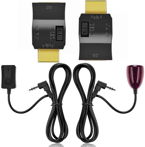 baolongking HD IR Extender Kit, 30KHz-50KHz Remote Control Transmitter Receiver Set, Professional IR Repeater System for Cable Box, Blue-Ray, DVD, More