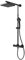 Schulte D9641 Duschsystem Black Style mit Sicherheits-Thermostat, Kopfbrause eckig, schwarz matt, Korpus aus Messing, Duschmaster Rain mit Regendusche