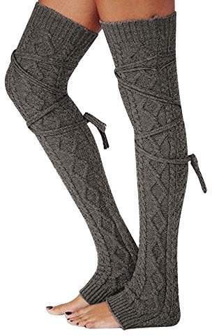 carol -1 Stulpen Damen Lange Winter Beinwärmer Gestrickt Verdicken Beinstulpen Basic Leg Warmer Gestrickte Overknee Damen Stulpen - 1 Paar Extralang Bis Oberschenkel für Ballett, Fitness, Yoga