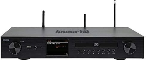 Imperial DABMAN i550 CD HiFi-Verstärker Internetradio (DAB+/DAB/UKW/WLAN, Bluetooth, Streaming Dienste, CD-Player, Stereo Endstufe, AV Receiver), schwarz, hifi breite, 22-252-00