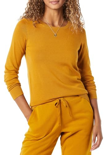 Amazon Essentials Women's Long-Sleeve Lightweight Crewneck Jumper (Available in Plus Size)