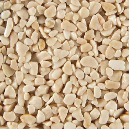 Terralith Steinteppich Marmor Komplett-Set für 1qm - Körnung: fein - 2-4mm mit Epoxidharz Bindemittel - für Innen in natur (crema)
