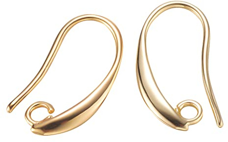 BENECREAT 30PCS Placcato 18K Oro Sheel Leverback Ganci per Orecchini Fili Auricolari con Anelli Pendenti per Gioielli Fai da Te Che Fanno Mestiere