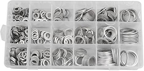 NOBRIM 450/280/200 Stück Unterlegscheiben Aluminium Flache Unterlegscheibe Dichtung Verschiedene Dichtringe Set Einfache Dichtung Hohe Qualität M6 M8 M10 M12 M14