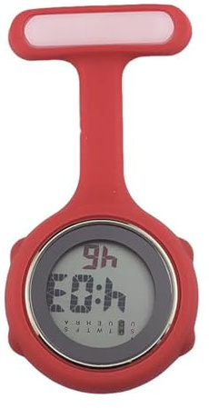 SagaSave Orologio da Infermiere, Orologio da Taschino con Display Digitale, Silenzioso, Elettronico, Luminoso, con Perno/Clip, per Infermieri, Medici, Donne e Uomini