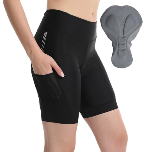 fahrradhose weiße radlerhose damen gepolsterte radhose damen breiterem Schwarz XXL