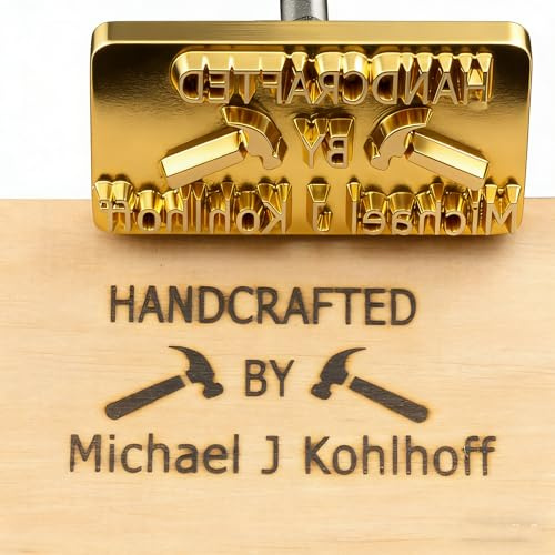 Branding Eisen für Holz, personalisiertes Logo, Wärmestempel für Holzarbeiter und Handwerker, handgefertigt von Design (8.9x8.9cm)