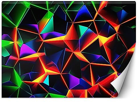 Feeby Fototapete Geometrishe Formen 200x140 cm mehrfarbig XXL Vlies Wandtapete Tapeten Wohnzimmer Schlafzimmer Jugendzimmer Moderne Design Wandbild Wand Dekoration Gamer Junge Kinder
