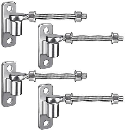 Insaga Torscharnier M12, 4er Schwerlast Gartentor Scharnier 16mm Kloben J-haken zu Bolzen mit Augen Platte Edelstahl Zauntor Torangel Verstellbar zum Schraube für Bauernhof Tor/Feld/Holzzaun, 150mm