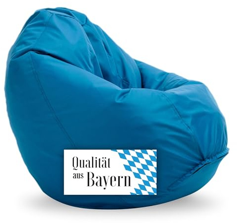 Bruni Bean Bag Classico M sittsäck/pouf för utomhus- och inomhusbruk med innersäck, för lek och läsning – avtagbart överdrag – livsmedelssäkra EPS-pärlor – tillverkad i Tyskland