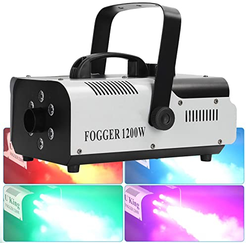 DRYIC Mini máquina de Humo portátil, máquina de Humo para Fiestas de 1200 W con luz LED Colorida y Control Remoto inalámbrico para presentaciones en escenarios de Bodas navideñas