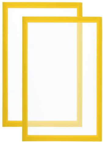 PATIKIL 2 Stück Magnetrahmen, A4 Info-Rahmen selbstklebend Aufklappbarer mit Magnetverschluss bilderrahmen für Postkarte Hinweis Zeichnung, Mattierter Oberfläche, Gelb