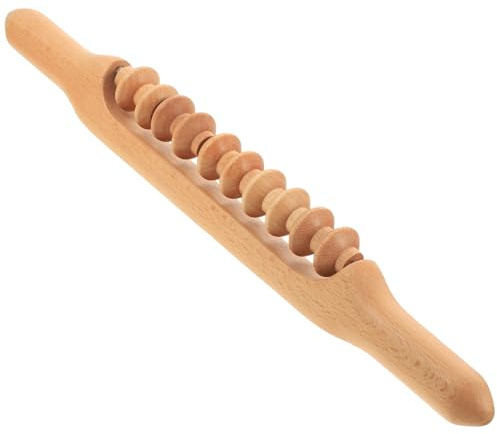 Holz Massagestab für Schultern und Nacken, Tragbar | für Familien und Outdoor Einsatz, Beige, Angenehme Massage, zur Entlastung bei Müdigkeit