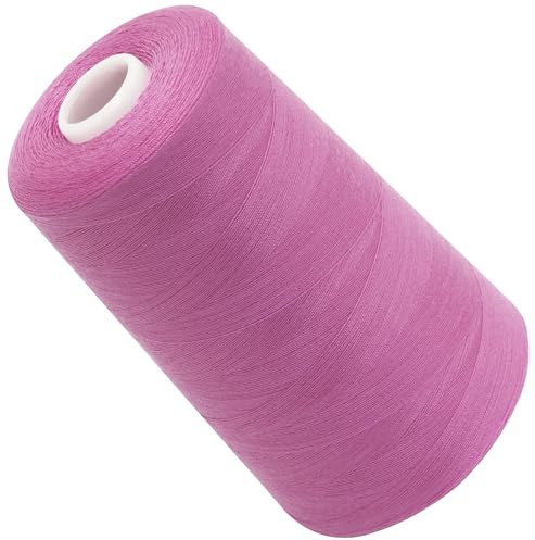 AERZETIX - C72566 - Bobina cónica de hilo de coser 120 (40/2) 4000 m - en poliéster - color rosa violeta - confección mercería cuerda cordón costura ropa marroquinería