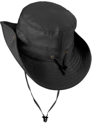 Wanderhut Herren UV Schutz Sonnenhut mit Mesh Outdoor Atmungsaktiv Hut Safari Damen Fischerhut UPF 50 Sonnenschutz Safarihut Faltbar Sommerhut Breite Krempe Verstellbar Outdoorhut für Reisen Wandern