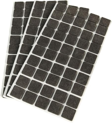 inferramenta SET 150 FELTRINI QUADRATI 20X20 mm AUTOADESIVI MARRONE