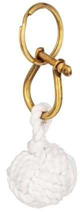 NKlaus Porte-clés en coton en forme de singe avec manille en laiton et anneau porte-clés - Accessoire élégant et pratique 16279, Blanc., M