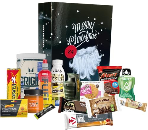 Fitness-Adventskalender – 24 sportliche Überraschungen mit Proteinen, Supplements, Proteinriegeln & Fitness Zubehör – Der perfekte Adventskalender für Sport-Begeisterte von MYFIT24