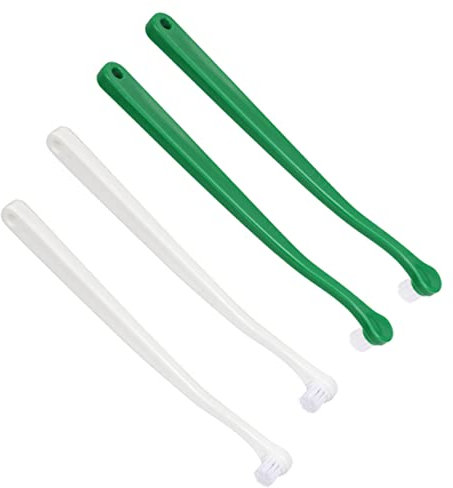 Levemolo 4stücke Zahnbürste Für Katzen Kleine Kopf Mundreinigungsbürste Aus Hochwertigem Kunststoff Und Tpe Ergonomisch Geformter Griff Für Haustiere