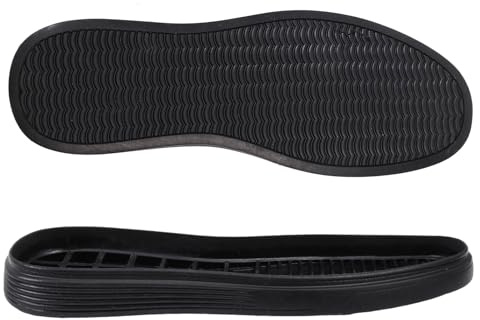 CHGCRAFT Full Soles Rubber Replacement DIY Repair Wear Resistant Raised Grain Repair Sole Pad for Sneakers, DIY Shoes, Black, 1 Pair, 302x107x23mm