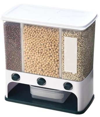 Large Kitchen Grain Dispenser Multifunctional Kitchen Soya Storage Box Kitchen Dry Food Fruit Seal Container Multifunctional Flour Storage For Dry Foods Cereals Muesli Soya And Grains Etc(Blue)