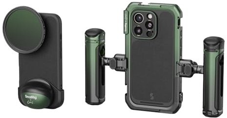 SMALLRIG x Brandon Li Kit de Video móvil para iPhone 16 Pro, con Funda Ligera FilMov, Manijas QR Inalámbricas Giratorias, Filtro VND Magnético de 67 mm, Soporte para MagSafe - 5002