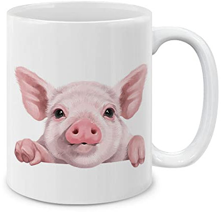 FCBFPT Baby Pig with Feets Out Ceramic Coffee Mug Tea Cup,11oz