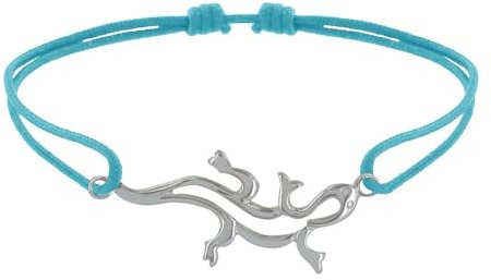 LES POULETTES BIJOUX - Bracelet Lien Argent 925 Salamandre - Turquoise