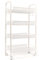 Carrello Portaoggetti a 4 Ripiani con Ruote (84x43x26cm) - Carrello Organizzatore in Rete con Ganci - Carrello Mobile per Cucina, Bagno, Ufficio - Metallo Antiruggine (Beige)