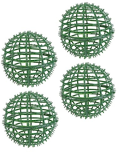 Healifty 4pcs Plastic Boxwood Ball Support Cage for Diy Flower Arrangement Flower Balls Rack for Weddings Gardens Home Topiary Holder