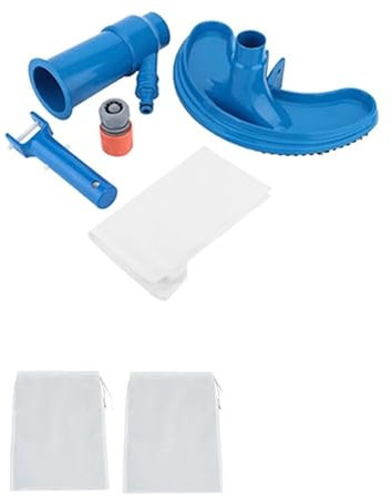 EGUIAS Kit de Nettoyage de Piscine Ensemble d'outils de Nettoyage et de désinfection pour aspirateur de Piscine, tête d'aspiration, Brosse de Nettoyage pour étang, Fontaine, Spa, Piscine(03 Set)