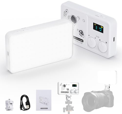 Denash Lampe Vidéo Portable à LED pour Selfie, 3 Modes de Couleur, 98 LED, Autonomie de 120 Minutes pour la Diffusion en Direct et la Photographie Professionnelle.