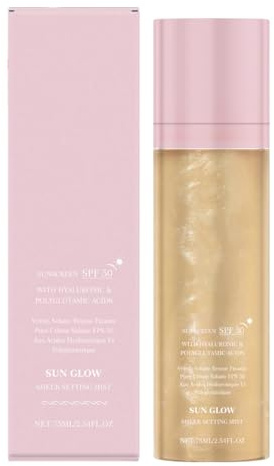 Spray de fijación para maquillaje, 75 ml, spray fijador de maquillaje, banda ancha SPF 50, crema solar ligera e hidratante, protección UV, cara, mujer, hombre, todos los tipos de piel, exteriores