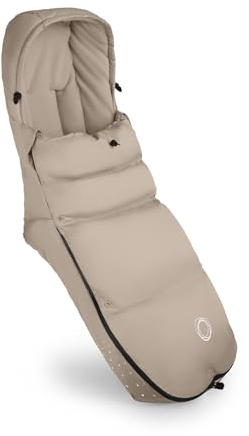 Bugaboo Thermolite Performance Footmuff for Stroller or Pushchair, for Toddlers, with Removable Insert, Adjustable, Shoe Shield, Waterproof Zippers, Warm Cosy Toes in Desert Taupe