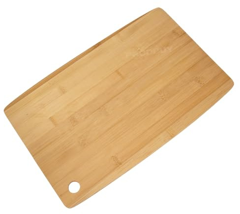 [Set of 2] 38cm Bamboo Wooden Chopping Board Food Prep Slicing Worktop Saver Protector