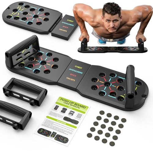 Push Up Board Fitness, Workout Home Gym Equipment, 20 in 1 Exercise Pushup Bar Handles for Floor, Strength Training Equipment for Men
