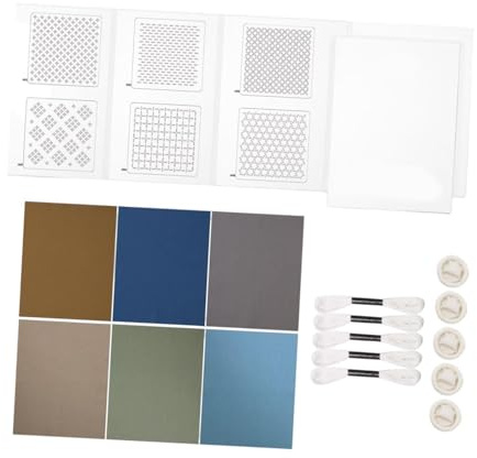 EIOLWJIEO Snygga glasunderlägg med Sashiko Stencil Kit Geometriska mönster för nybörjare även för nybörjare som är med mallritning Sashiko Kit, Set A
